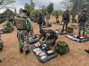Prajurit Yonif Raider 323 Kostrad Gelar Apel Kesiapsiagaan