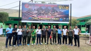Sambut HUT TNI Ke-78, Lanal Lhokseumawe Ikuti Olahraga Bersama SKJ 88