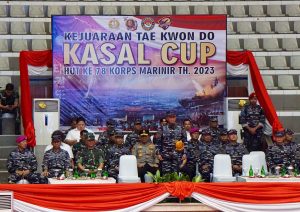 DANLANTAMAL III JAKARTA HADIRI UPACARA PEMBUKAAN KEJUARAAN TAEKWONDO KASAL CUP TAHUN 2023