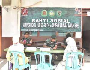 Menyambut HUT ke-78 TNI dan Sumpah Pemuda Tahun 2023, Madivif 1 Kostrad Gelar Baksos dan Pengobatan Masal