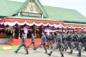 Komandan Beserta Prajurit Lanal Sabang Ikuti Upacara Parade dan Defile Peringatan HUT Ke-78 TNI Tahun 2023 di Banda Aceh
