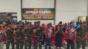 Yonif 754 Kostrad Bekerjasama dengan PMI Laksanakan Donor Darah