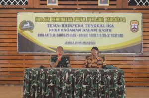 Brigif 9 Kostrad Menerima Kunjungan Belajar Siswa SMA Katolik Santo Paulus Jember