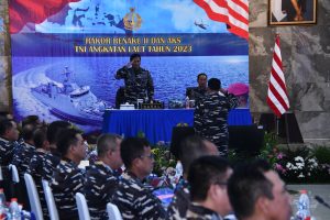 DANLANTAMAL III JAKARTA HADIRI PEMBUKAAN RAKOR RENAKU II DAN APEL KOMANDAN SATUAN TNI AL TAHUN 2023