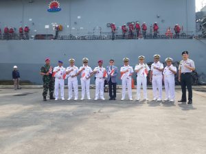LANTAMAL III JAKARTA SAMBUT KEDATANGAN KAPAL PERANG KOREA SELATAN SKNS ROKS KWANGGAETO GREAT (DDH-971)