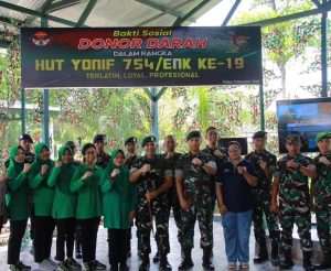 Menyambut HUT Ke-19, Yonif 754 Kostrad Gelar Donor Darah Untuk Membantu Masyarakat Timika