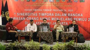Kanwil Kemenkumham DKI Jakarta Tingkatkan Sinergitas dan Koordinasi Timpora dalam Pengawasan Orang Asing Jelang Pemilu Tahun 2024
