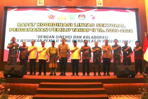 Lanal Dumai Turut Hadir Dalam Rakor Lintas Sektoral Operasi Mantap Brata Lancang Kuning 2023-2024 di Provinsi Riau