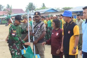 Sambut HUT ke-19, Yonif 755 Kostrad Gelar Karya Bakti