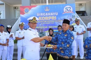 Upacara HUT Korpri Ke-52 Tahun 2023 di Mako Lanal Dumai