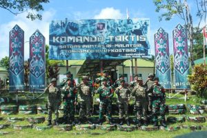 Pererat Silaturahmi, Satgas Yonarmed 10 Kostrad Terima Kunjungan Tentara Diraja Malaysia