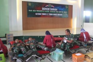 Peringati Hari Juang TNI AD Tahun 2023 Satuan Yonkes 2 Kostrad Laksanakan Donor Darah