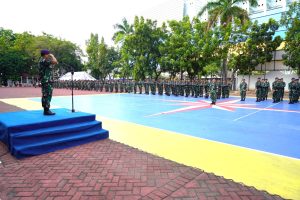 LANTAMAL III JAKARTA LAKSANAKAN APEL GABUNGAN DAN UPACARA PENAIKAN BENDERA