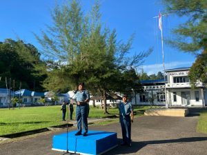 Danlanal Simeulue Pimpin Upacara Bendera Merah Putih Diawal Tahun 2024