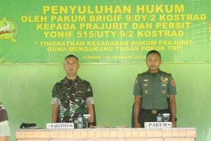Tingkatkan Disiplin dan Netralitas TNI, PrajuritYonif 515 Kostrad Terima Penyuluhan Hukum