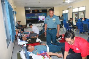 Sambut HUT Ke-78 Polisi Militer Angkatan Laut, Denpom Lanal Bengkulu Gelar Donor Darah