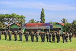 Antisipasi Bencana Alam, Prajurit Yonif 755 Kostrad Melaksanakan Apel Gelar Kesiapsiagaan