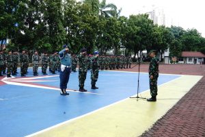 LANTAMAL III JAKARTA LAKSANAKAN APEL KESIAPAN PASUKAN PHH PENGAMANAN PEMILU TAHUN 2024