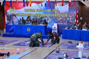 DANLANTAMAL III JAKARTA HADIRI TACTICAL FLOOR GAME PENGAMANAN PEMILU TAHUN 2024