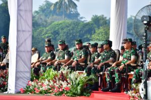 DANLANTAMAL III JAKARTA HADIRI APEL GELAR PASUKAN DAN DEMONSTRASI PHH PENGAMANAN PEMILU TAHUN 2024