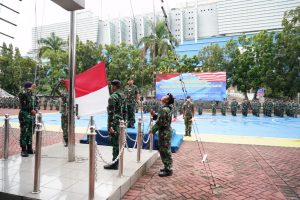 LANTAMAL III JAKARTA LAKSANAKAN APEL GABUNGAN DAN UPACARA PENAIKAN BENDERA