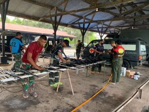 Denpal Divif 2 Kostrad Perbaiki dan Cat Ulang Senjata Yonif 509 Kostrad