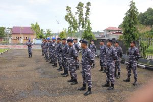 Demi Terciptanya Pemilu Aman dan Kondusif, Lanal Nias Laksanakan Apel Kesiapsiagaan Prajurit