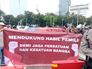 Aksi Gabungan Pemuda Mahasiswa Nusantara Dukung Hasil Pemilu Demi Jaga Persatuan dan Kesatuan Bangsa