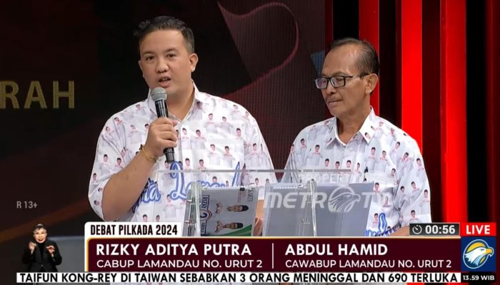 Paslon Rizky-Hamid Sampaikan Visi-Misi untuk Majukan Lamandau di Debat Publik Pilkada 2024