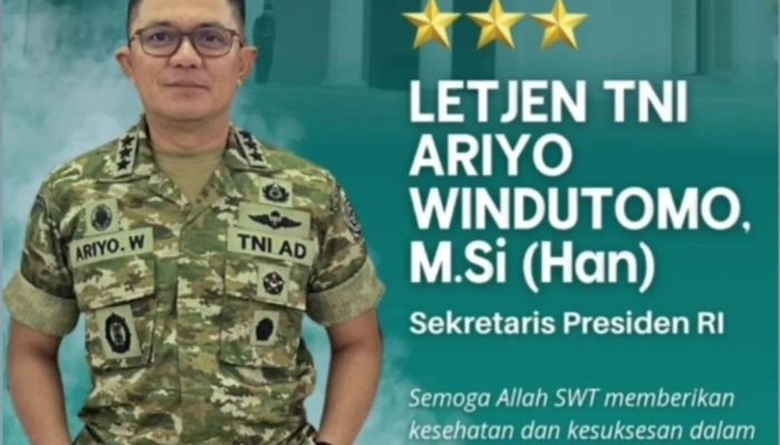 Ariyo Windutomo Naik Pangkat Jadi Letjen TNI, Masuk Daftar 54 Pati yang Dipromosikan