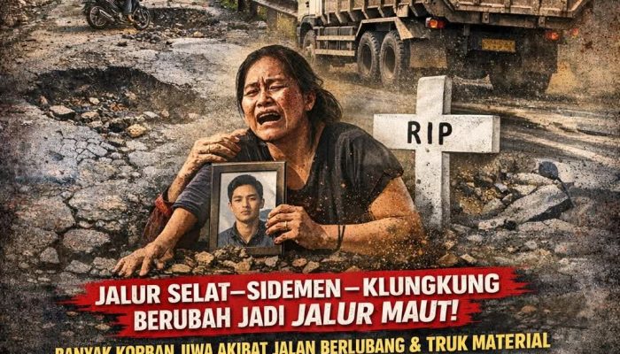 “Jalur Maut Selat–Sidemen–Klungkung: Jalan Hancur, Truk Galian C Bebas Melintas — Nyawa Warga Jadi Taruhan”