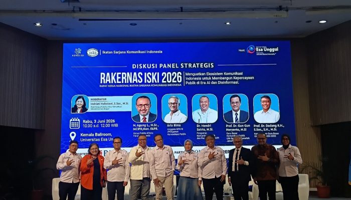 Ikatan Sarjana Komunikasi Indonesia (ISKI) Menggelar Rakernas 2026 Dan Diskusi Panel Strategis Dengan Tema “Menguatkan Ekosistem Komunikasi Indonesia  Untuk Membangun Kepercayaan Publik Di Era AI & Disinformasi”