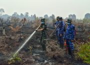 Cegah Kebakaran Kembali, Lanud Harry Hadisoemantri Dinginkan 138 Hektare Lahan Bekas Terbakar