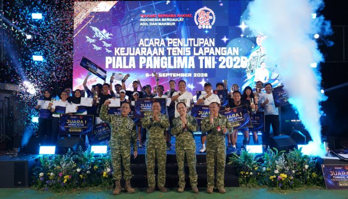 Pangkodau I Tutup Kejuaraan Tenis Lapangan Piala Panglima TNI, Pemain Asal Rusia Sukses Kawinkan Gelar Juara Tunggal Dan Ganda Mix