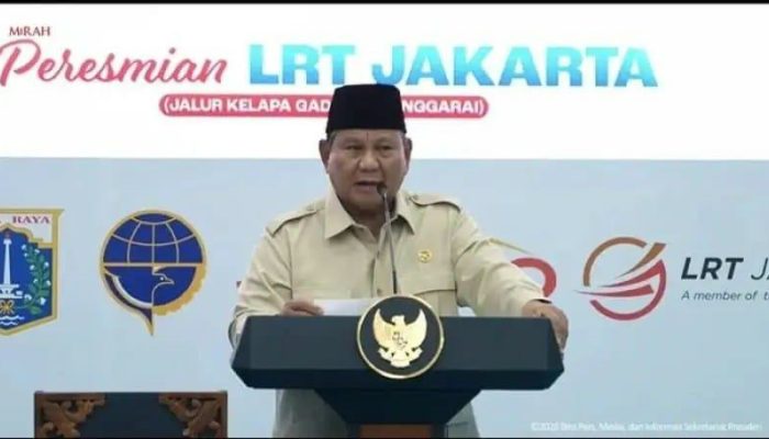 Prabowo Resmikan LRT Jakarta Kelapa Gading-Manggarai, Proyek Rp 12,1 T