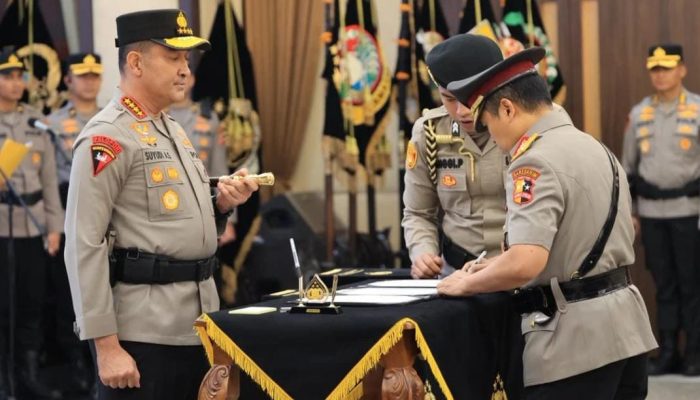 Kapolri Suyudi Pimpin Sertijab dan Kenaikan Pangkat 23 Perwira Tinggi Polri