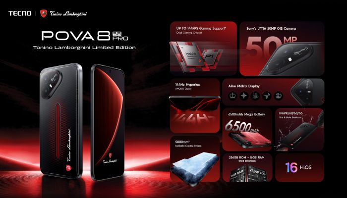 TECNO POVA 8 Pro 5G Resmi Meluncur di Indonesia, Hadirkan Dual Chipset, Sony LYTIA™ 700C, dan Kolaborasi Eksklusif bersama Tonino Lamborghini